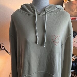 LONELY GHOST Green Sweater with Heart Detail
